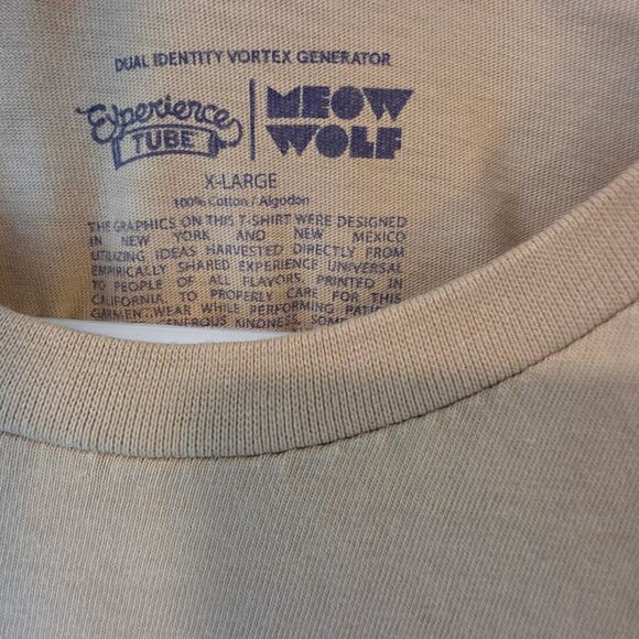 Meow Wolf Experience Tube Long Sleeve Tee Size XL Tan Unisex - Picture 9 of 9